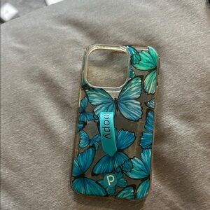 Butterfly Design Phone Case with Blue Accents